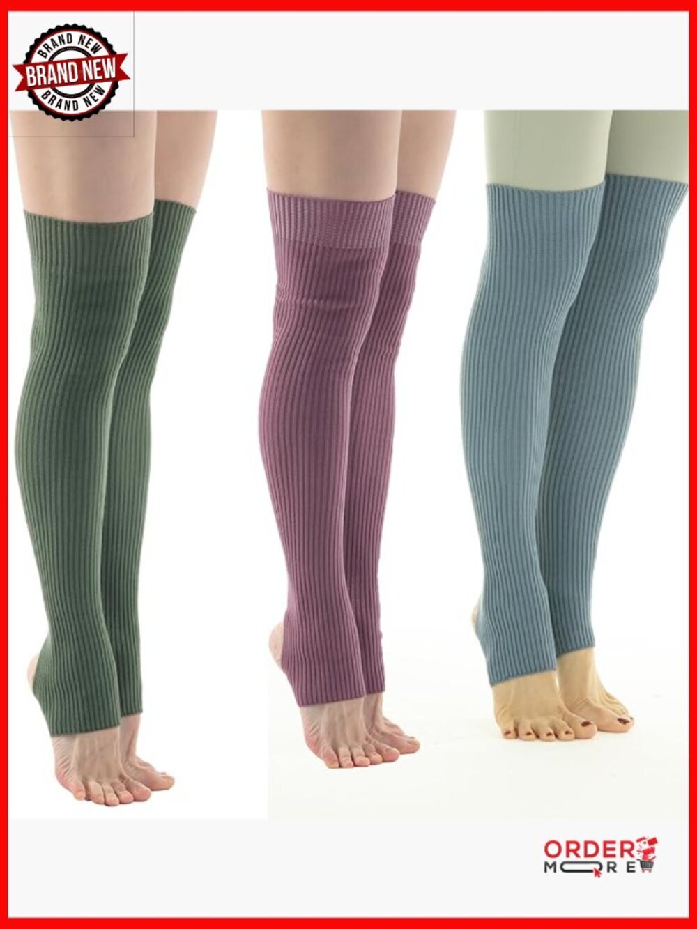 Stirrup Socks Leg Warmers Open Toe Heel for Dance Yoga Adult